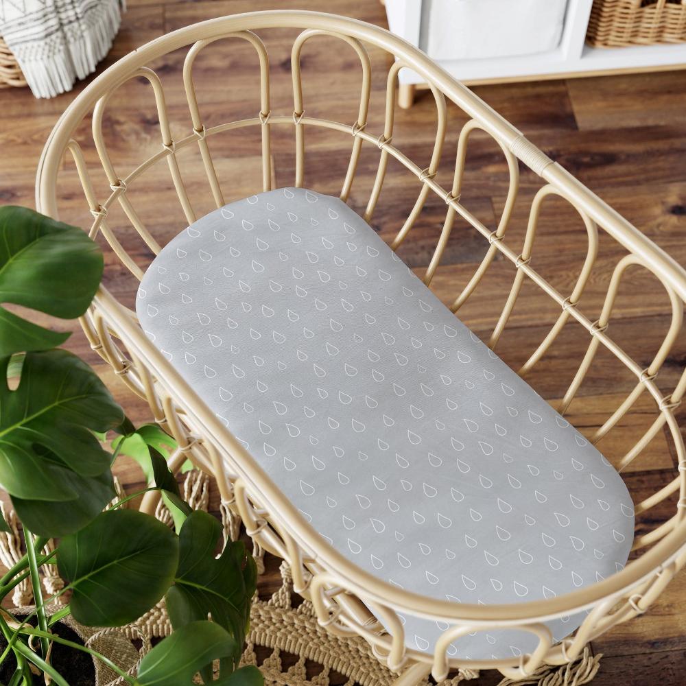 Bubba Blue Nordic Jersey Bassinet Fitted Sheet Grey/Sand 2 pk