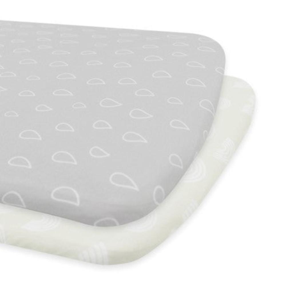 Bubba Blue Nordic Jersey Co Sleeper Fitted Sheet Grey/Sand 2 pk