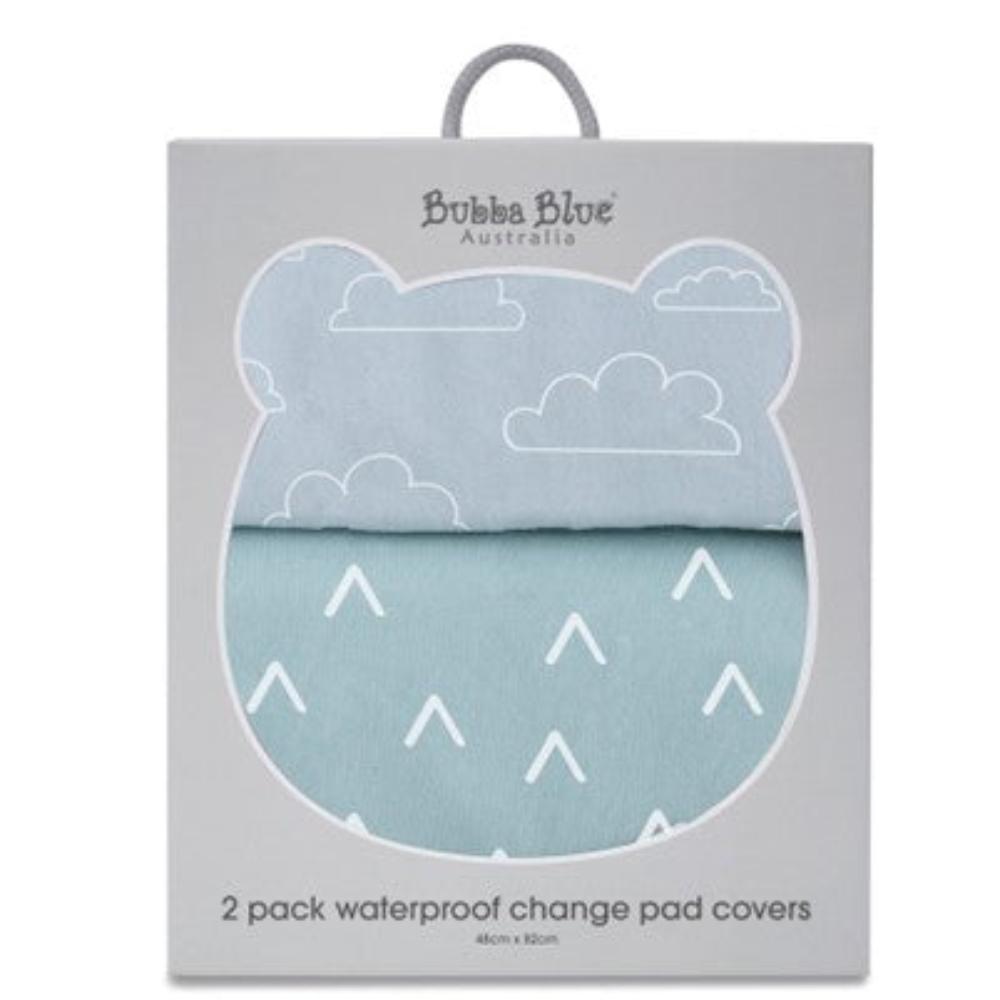 Bubba Blue Nordic Waterproof Change Mat Covers Dusty Sky/Mint 2 pk