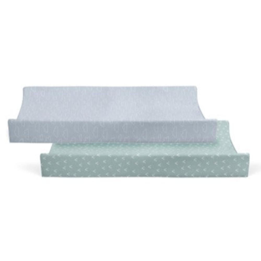 Bubba Blue Nordic Waterproof Change Mat Covers Dusty Sky/Mint 2 pk