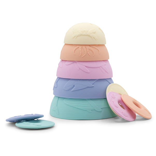 Jellystone Ocean Stacking Cups - Rainbow Pastel