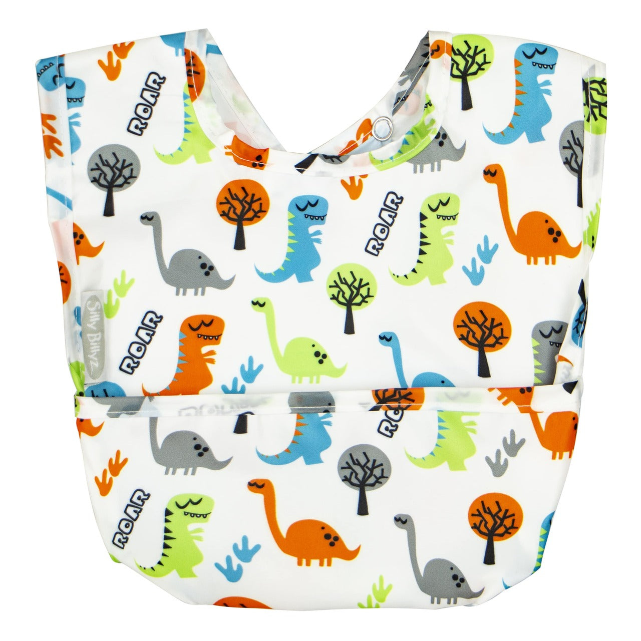 Silly Billyz Wipe Clean Nylon Pocket Bib 3 Pk Boy