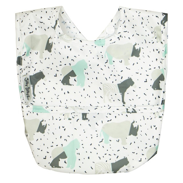 Silly Billyz Wipe Clean Nylon Pocket Bib 3 Pk Boy