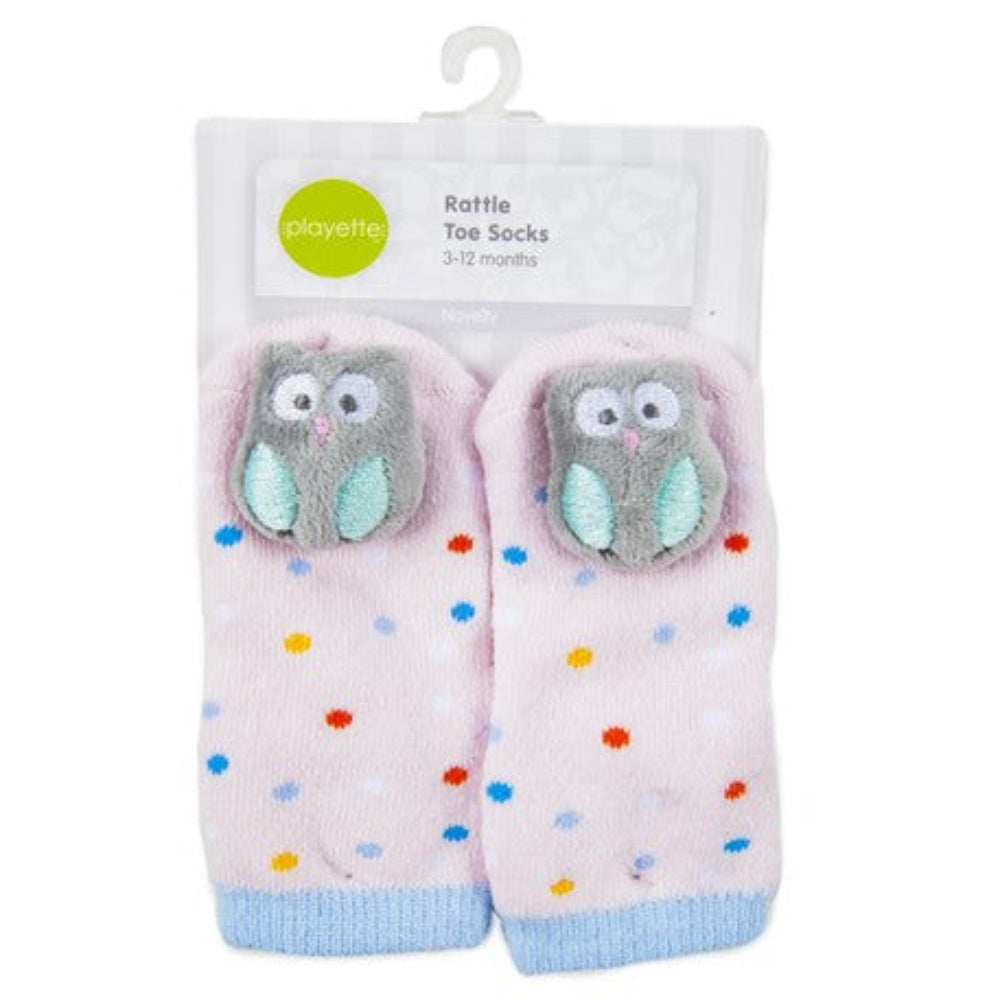 Playette Rattle Toe Socks 3-12 mths Girls