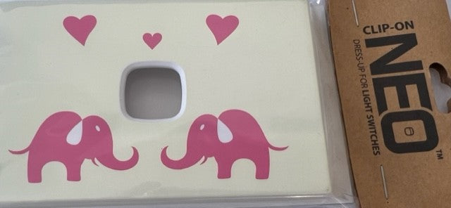 Clip On Neo Dress Up For Light Switches Horizontal Cream/Elephant