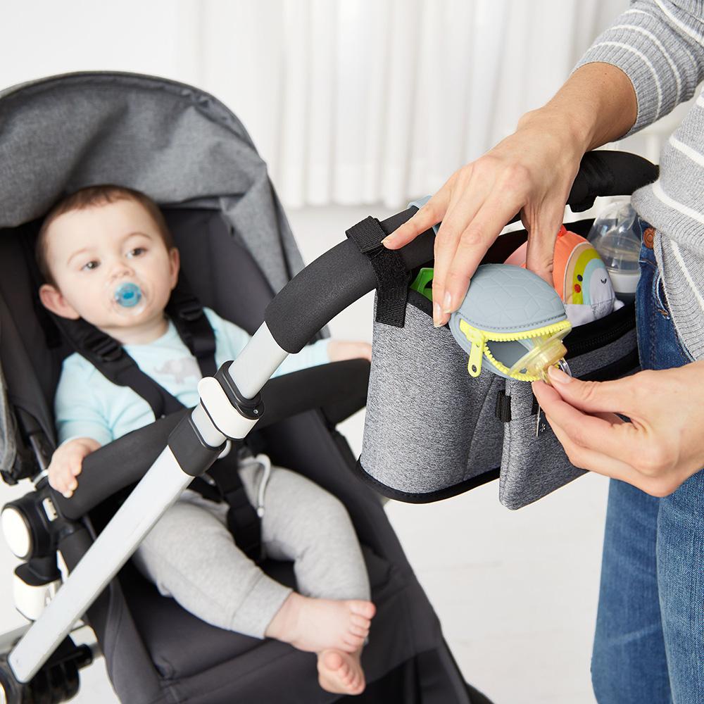 Skip Hop Grab & Go Silicone Pacifier Holder - Grey