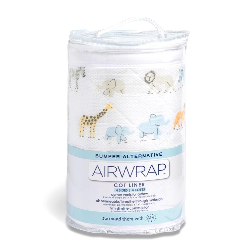 Airwrap Cot Liner Muslin 4 sides - Safari March Multi
