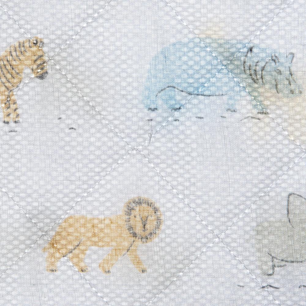 Airwrap Cot Liner Muslin 4 sides - Safari March Multi