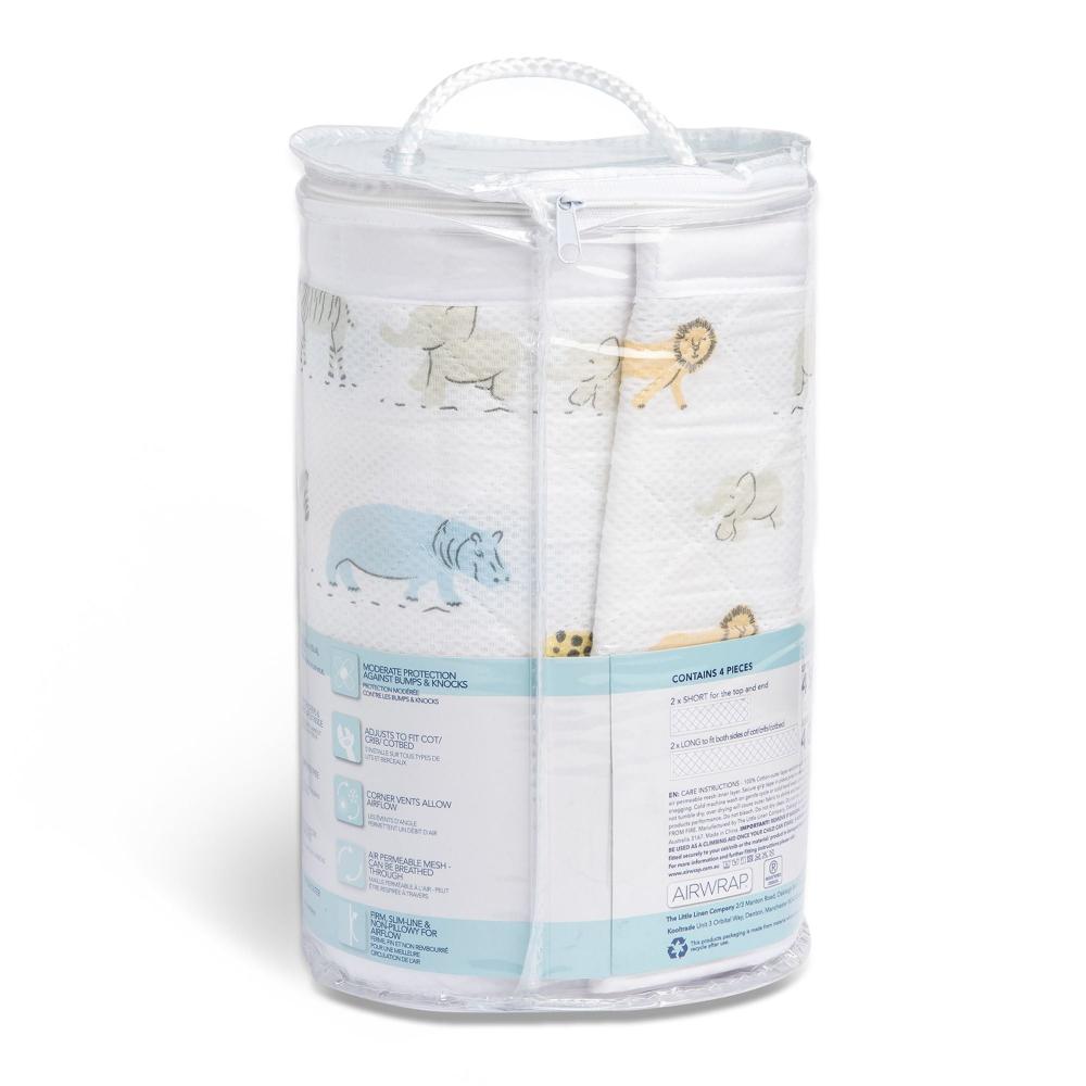 Airwrap Cot Liner Muslin 4 sides - Safari March Multi