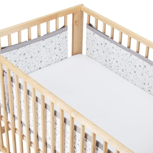 Airwrap Cot Liner Muslin 4 sides - Starry Night Grey