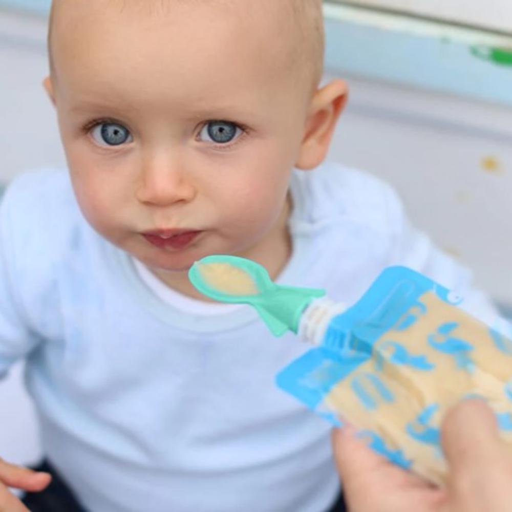 Cherub Baby Universal Food Pouch Spoons 2 pk - Aqua/Mint