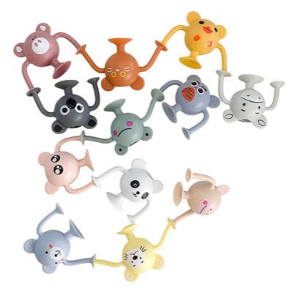Cherub Baby Silicone Suction Toddler Bath Toys 12pk - Pastel Zoo