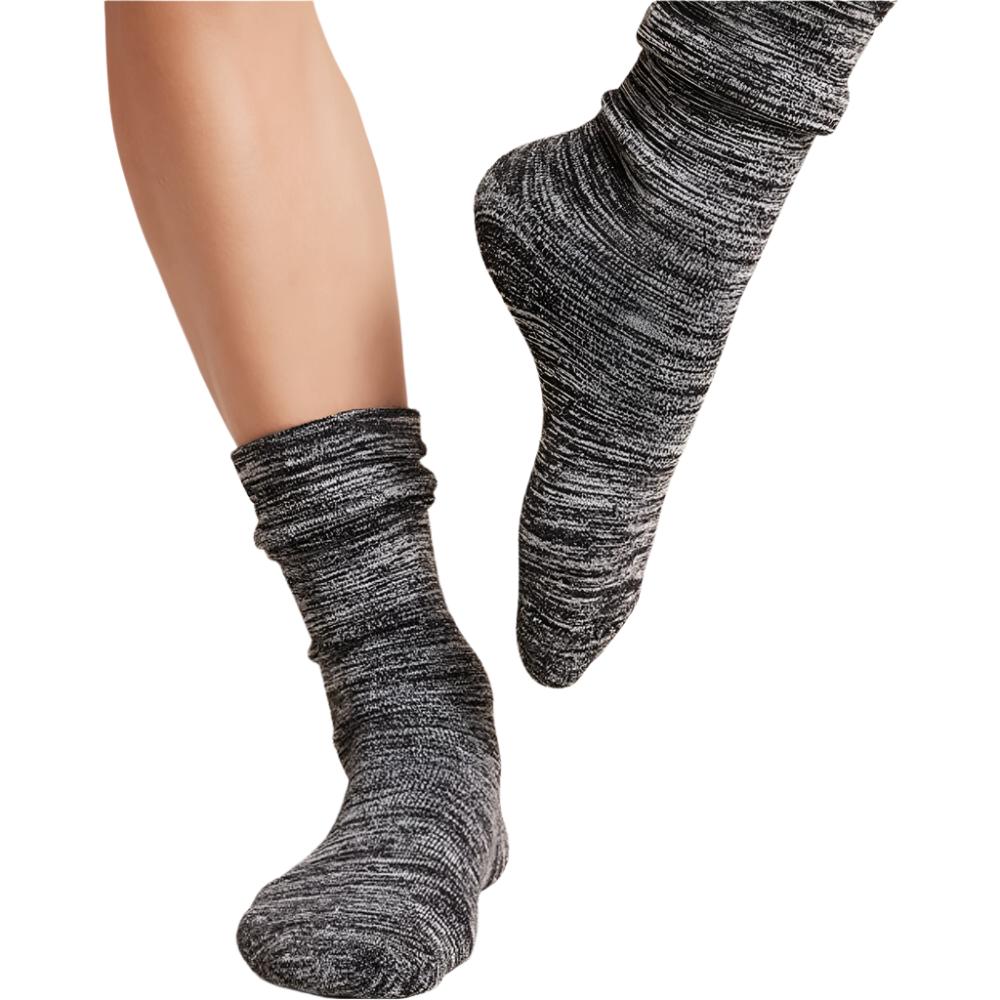 Boody Womens Chunky Bed Socks - Black Marl