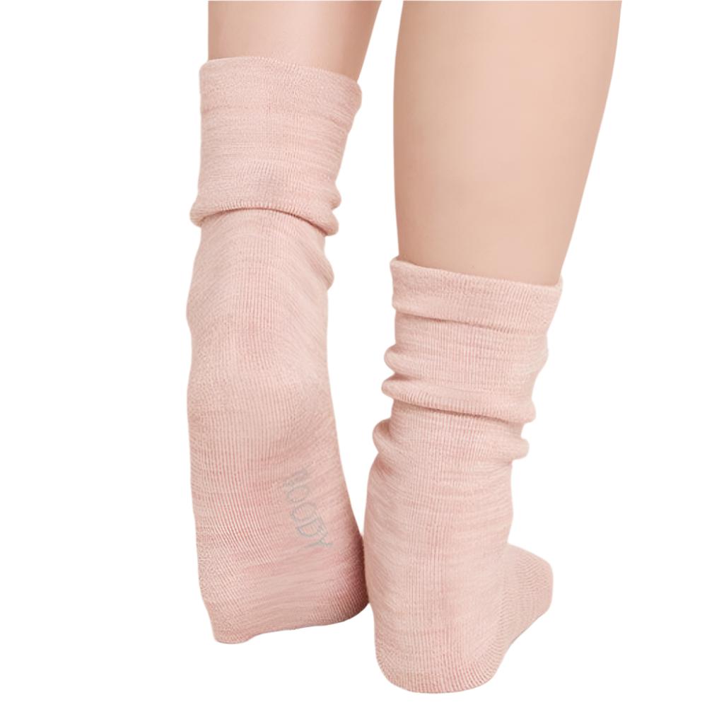 Boody Womens Chunky Bed Socks - Dusty Pink Marl