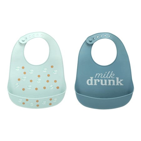 Pearhead Silicone Bib 2 pk - Milk Drunk