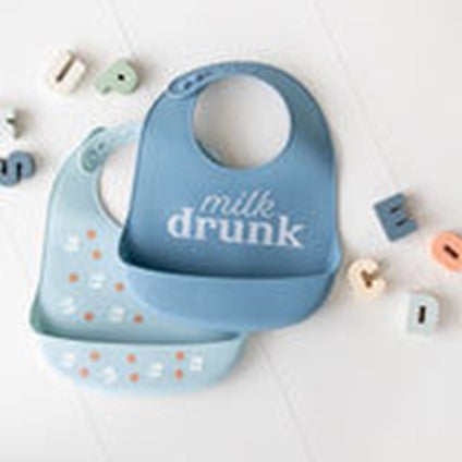 Pearhead Silicone Bib 2 pk - Milk Drunk