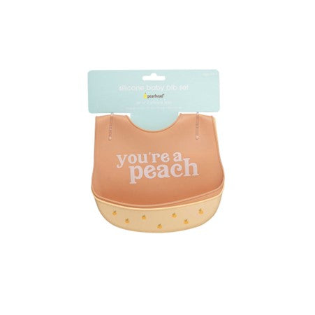 Pearhead Silicone Bib 2 pk - You're a Peach