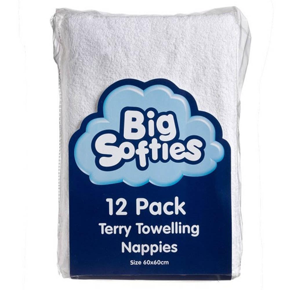 Big Softies Towelling Nappies White