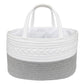 Living Textiles Cotton Rope Nappy Caddy - Grey/White