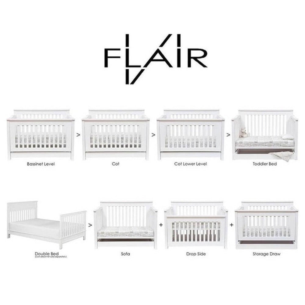 Cocoon Flair Cot & Mattress - White