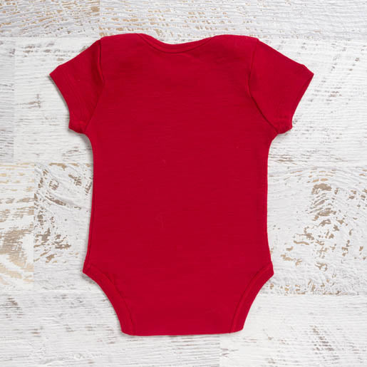 Merino Baby Short Sleeve Bodysuit - Red