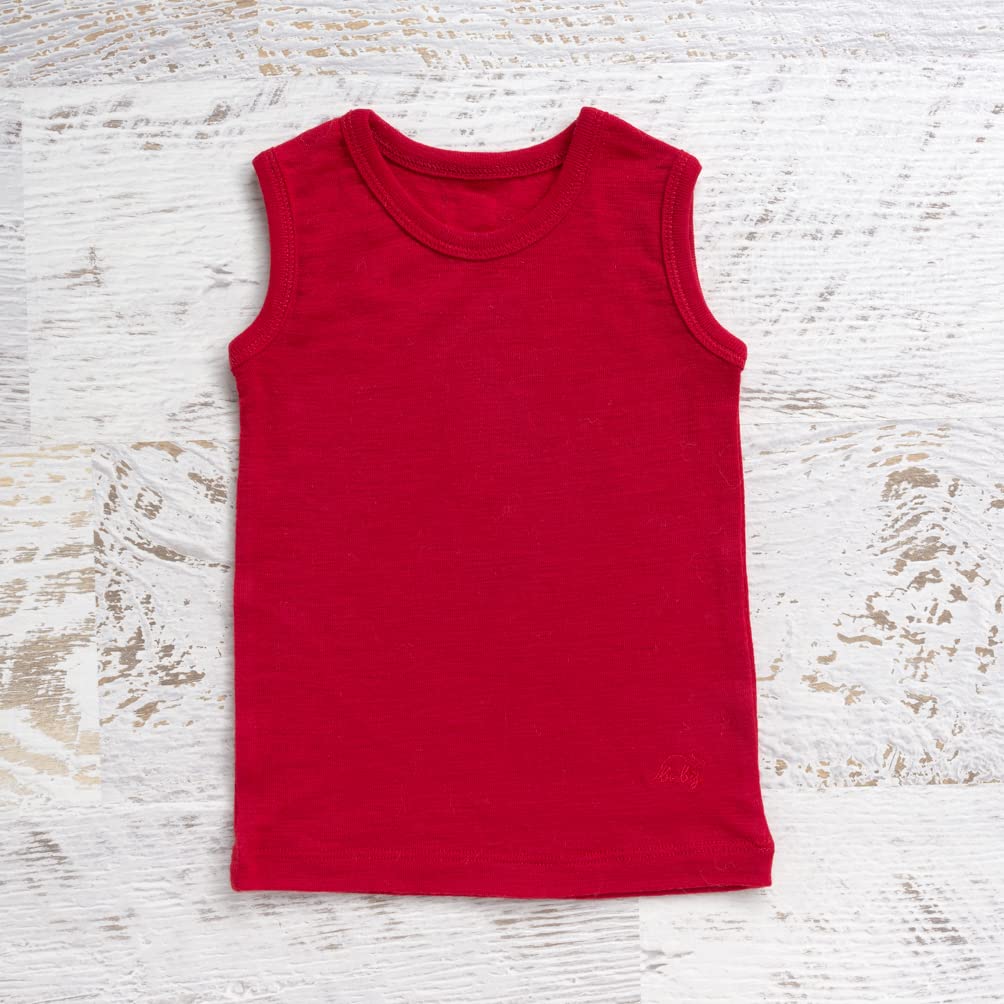 Merino Baby Singlet - Red