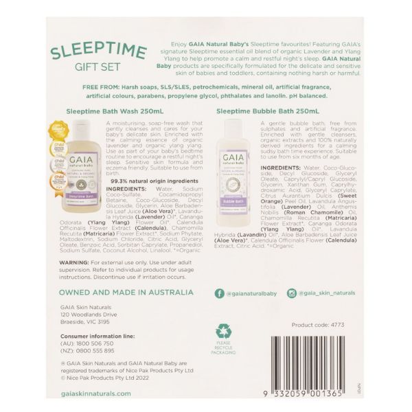 GAIA Natural Baby Sleeptime Gift Set