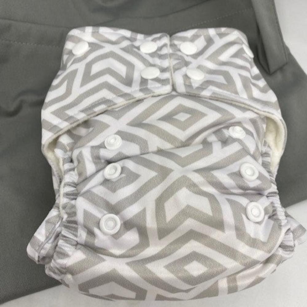 Big Softies Cloth Nappy with Iiner & Wet Bag - Grey