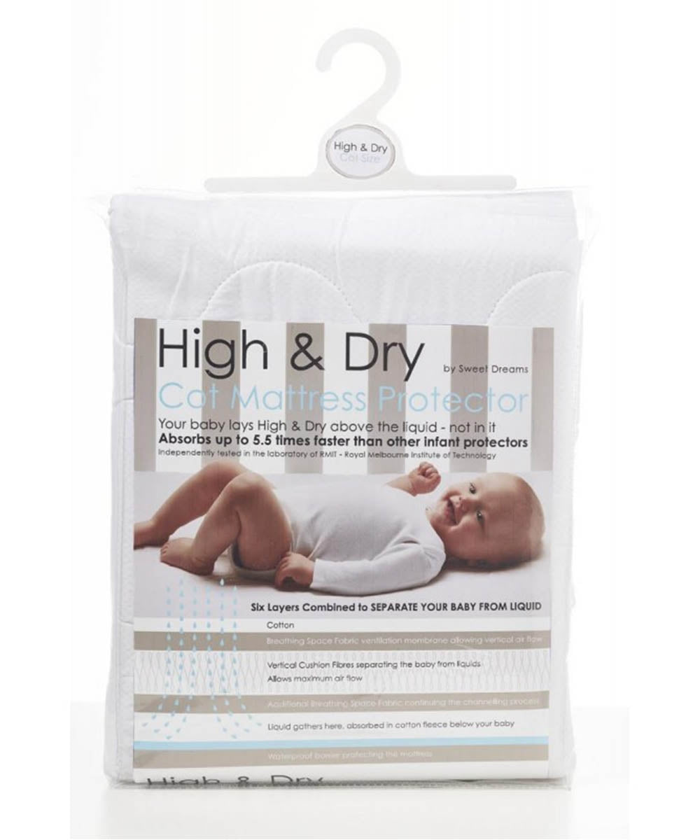 Sweet Dreams Cot Mattress Protector High & Dry