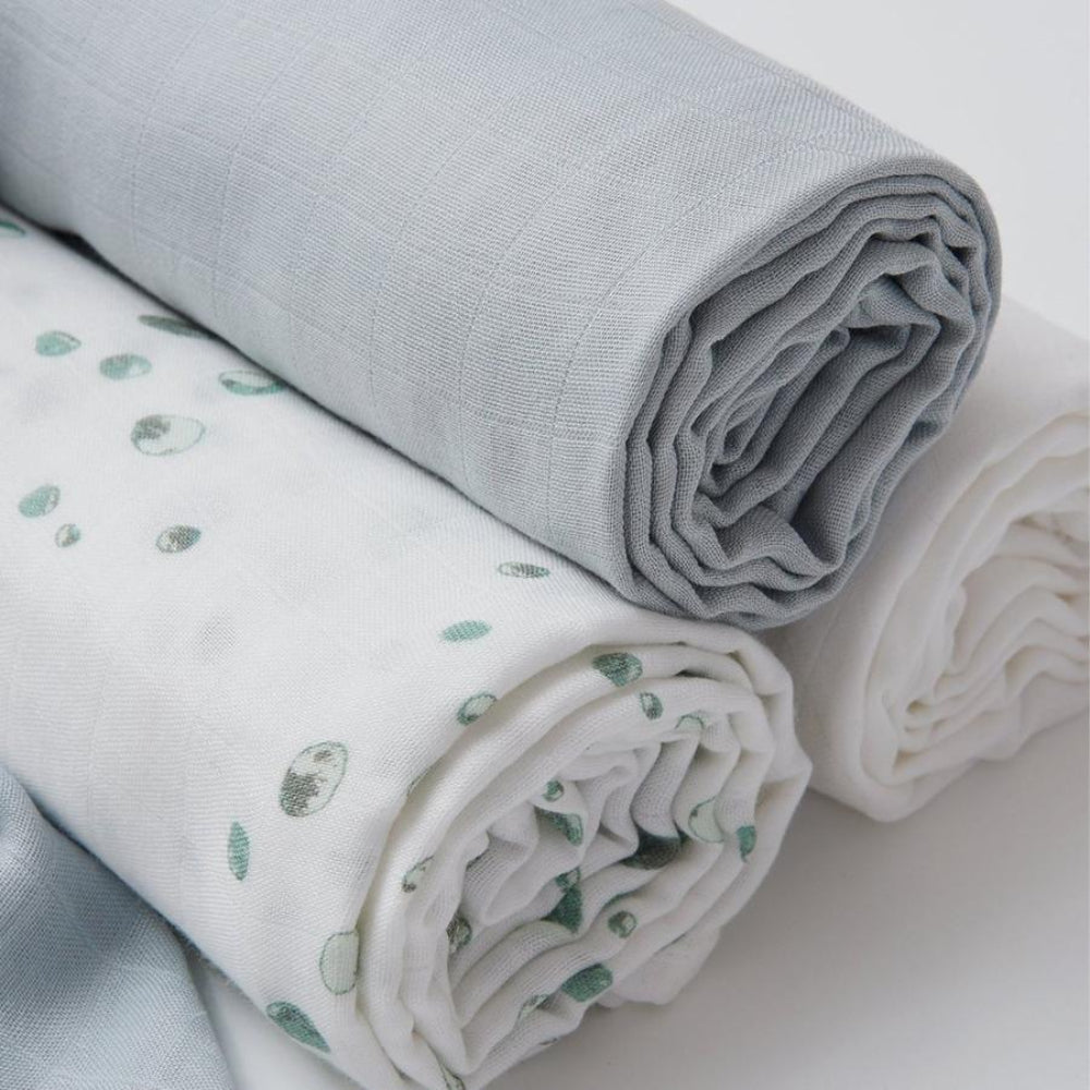 Little Bamboo Muslin Wraps 3 Pk - Whisper