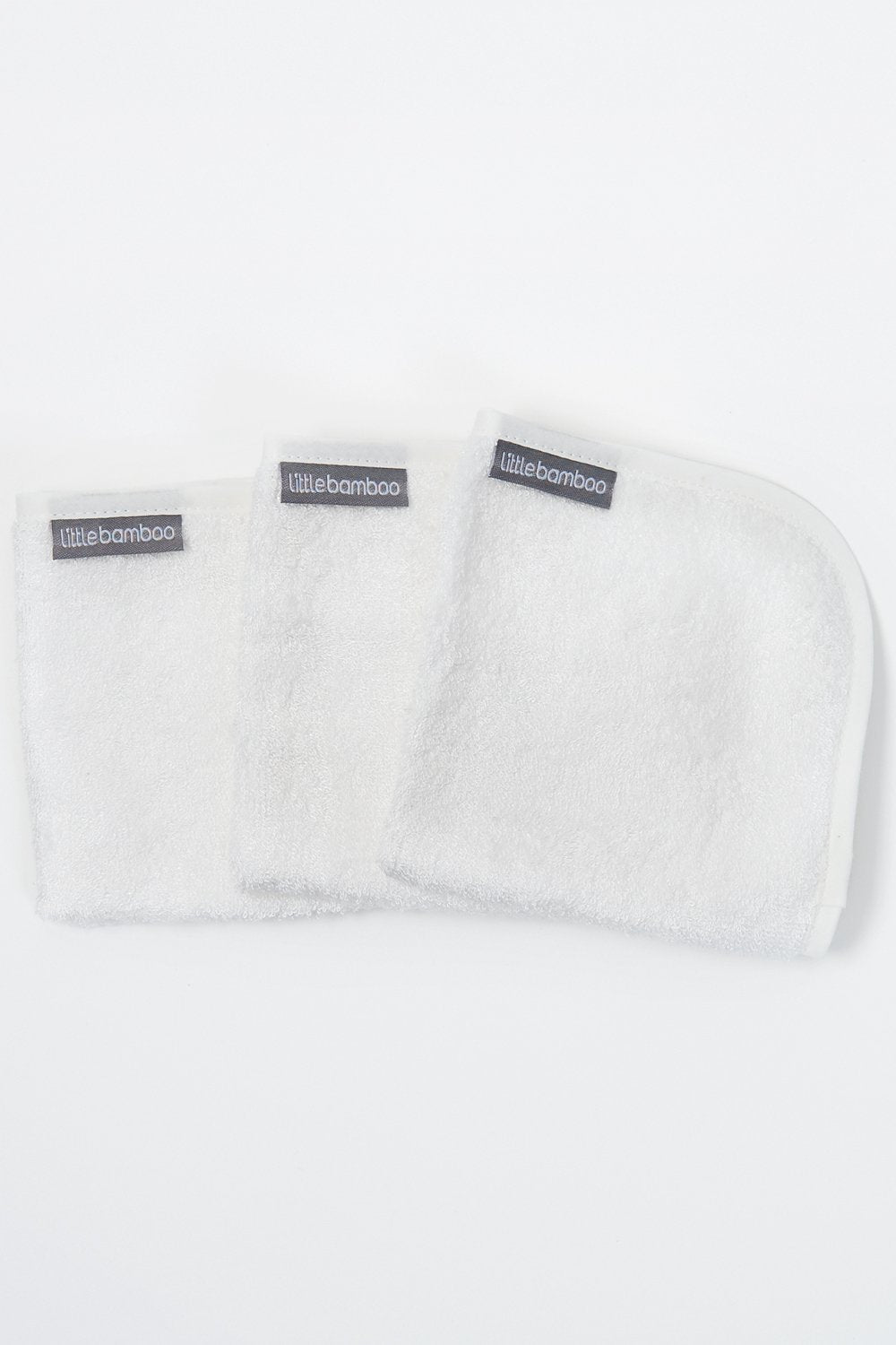 Little Bamboo Towelling Wash Cloths 3 Pk - Natural