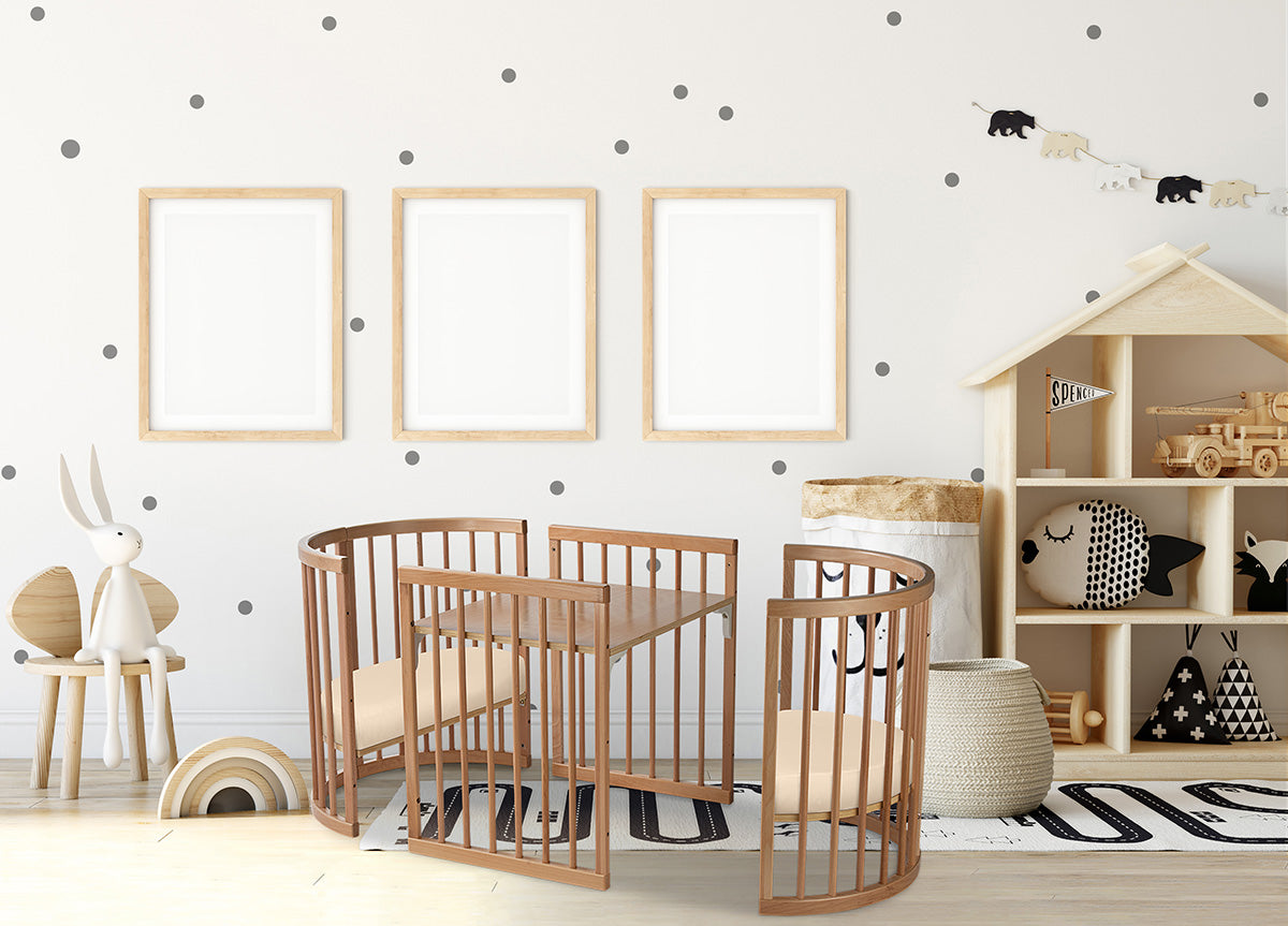 Cocoon Lolli Sprout 4 in 1 Cot with Mattresses - Natural