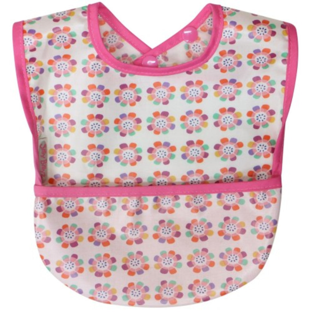 Silly Billyz Wipe Clean Pocket Bib 3 Pk Girl