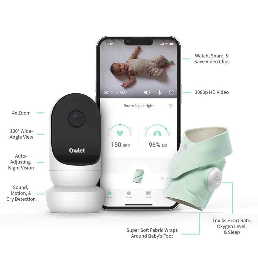 Owlet Baby Monitor Duo Smart Sock V3 & Video Camera with App