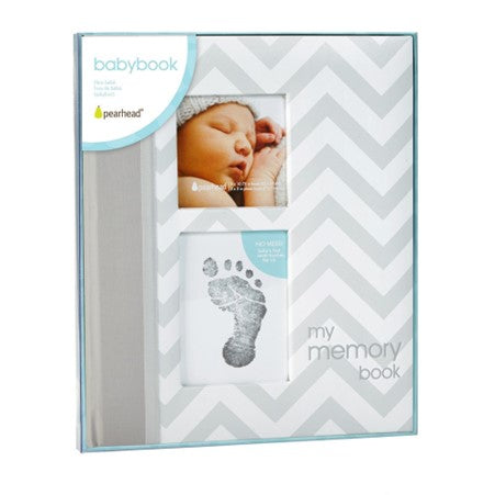 Pearhead Babybook Chevron Grey