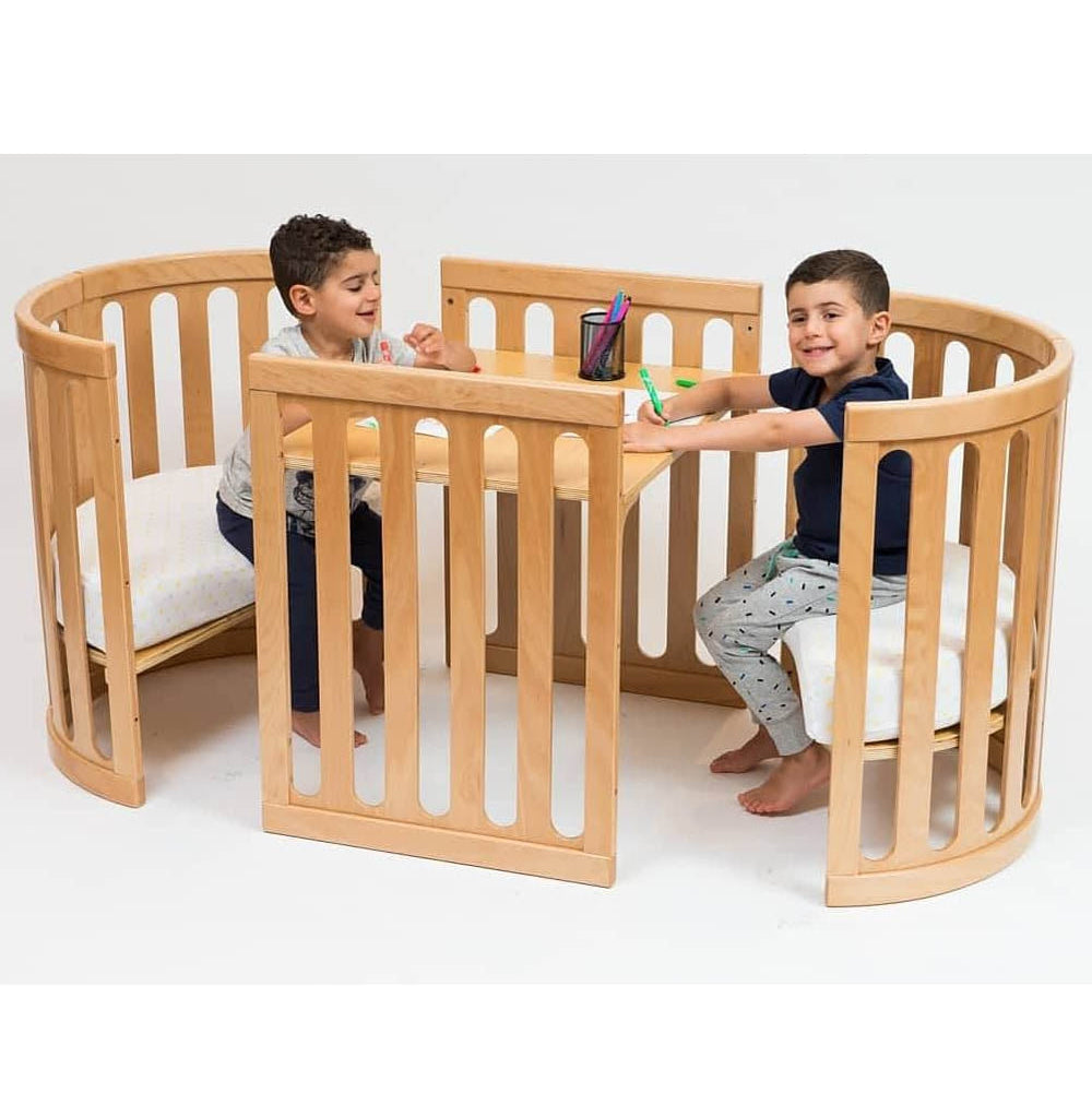 Cocoon Nest Cot with Mattresses - Natural