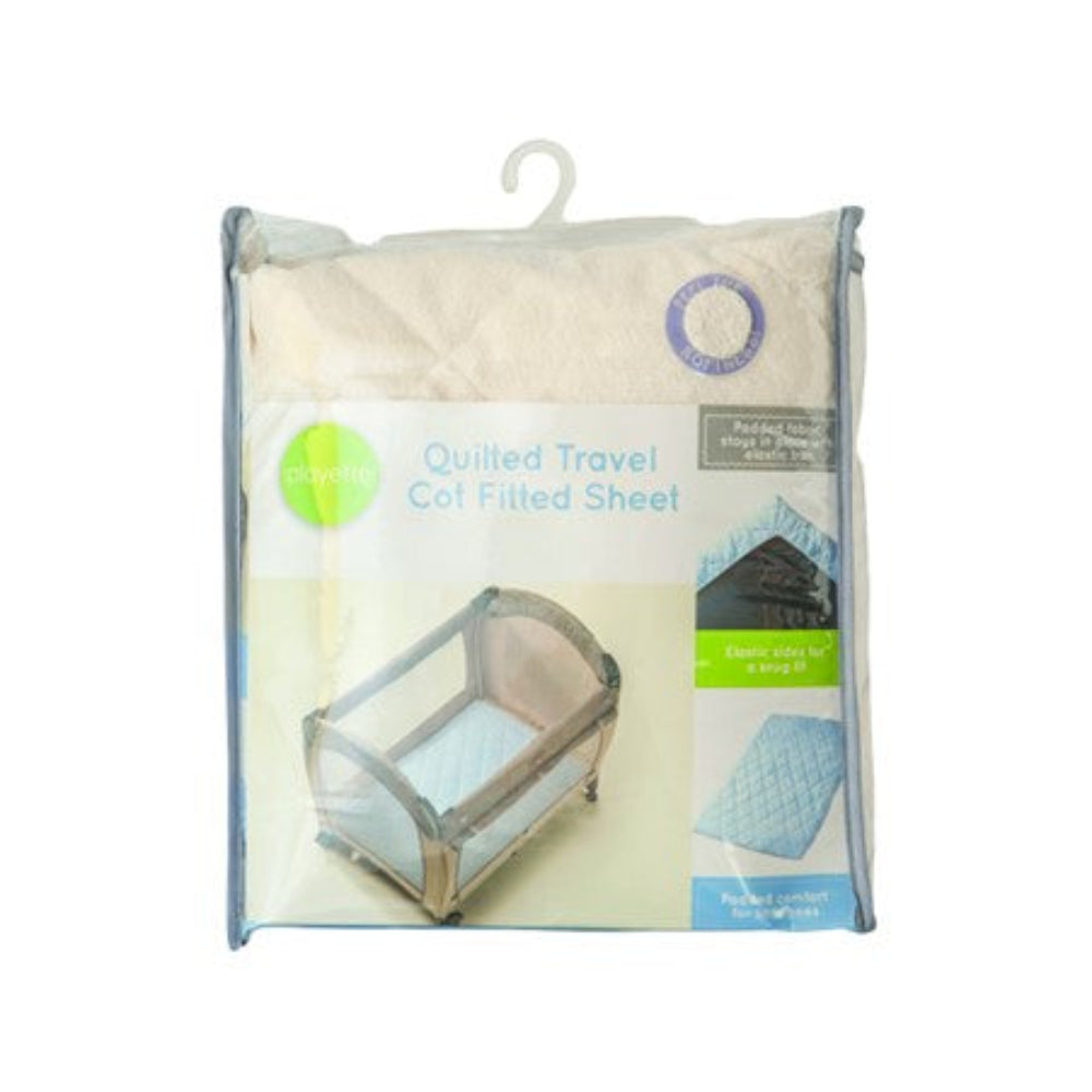 Playette Quilted Travel Cot Fitted Sheet - Cream