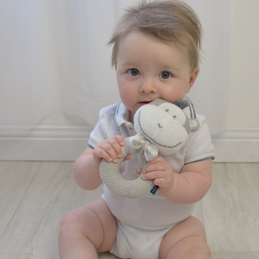 Living Textiles Knitted Rattle - Max the Monkey