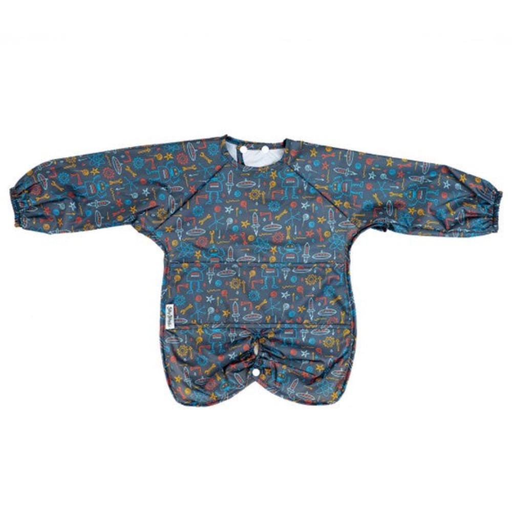 Silly Billyz Long Sleeve Nylon Highchair Hugger Bib - Robots
