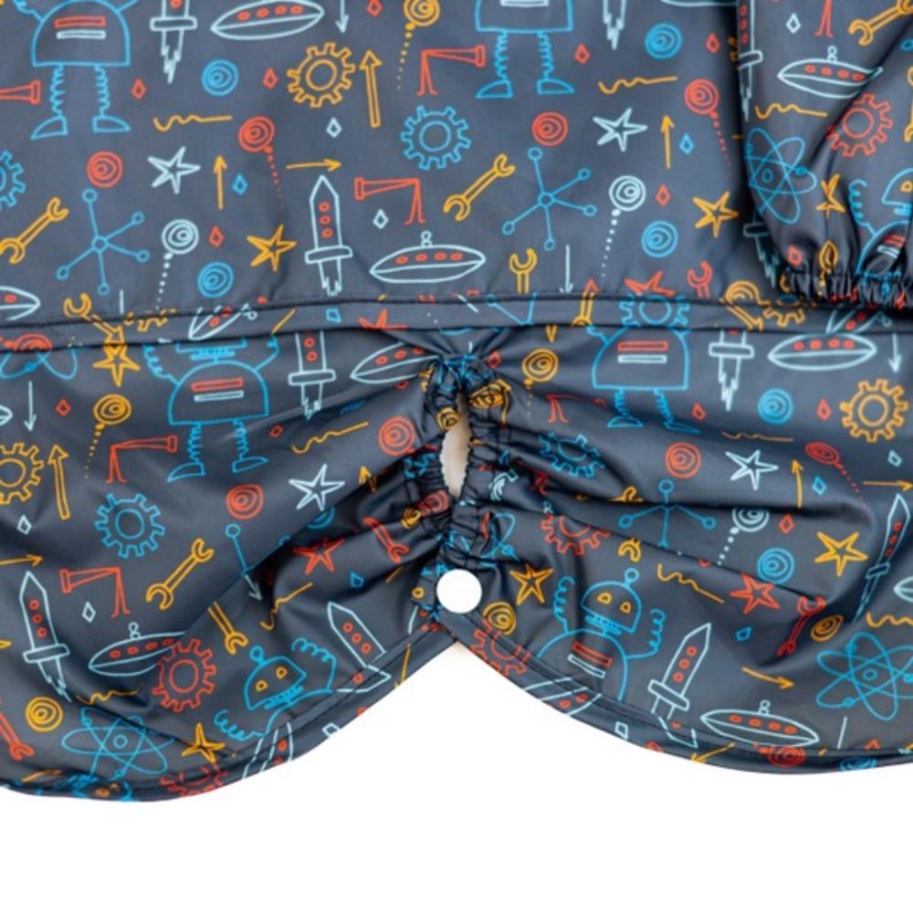Silly Billyz Long Sleeve Nylon Highchair Hugger Bib - Robots