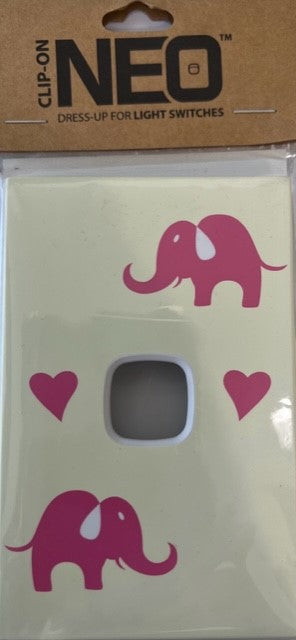 Clip On Neo Dress Up For Light Switches Vertical Cream/Elephant