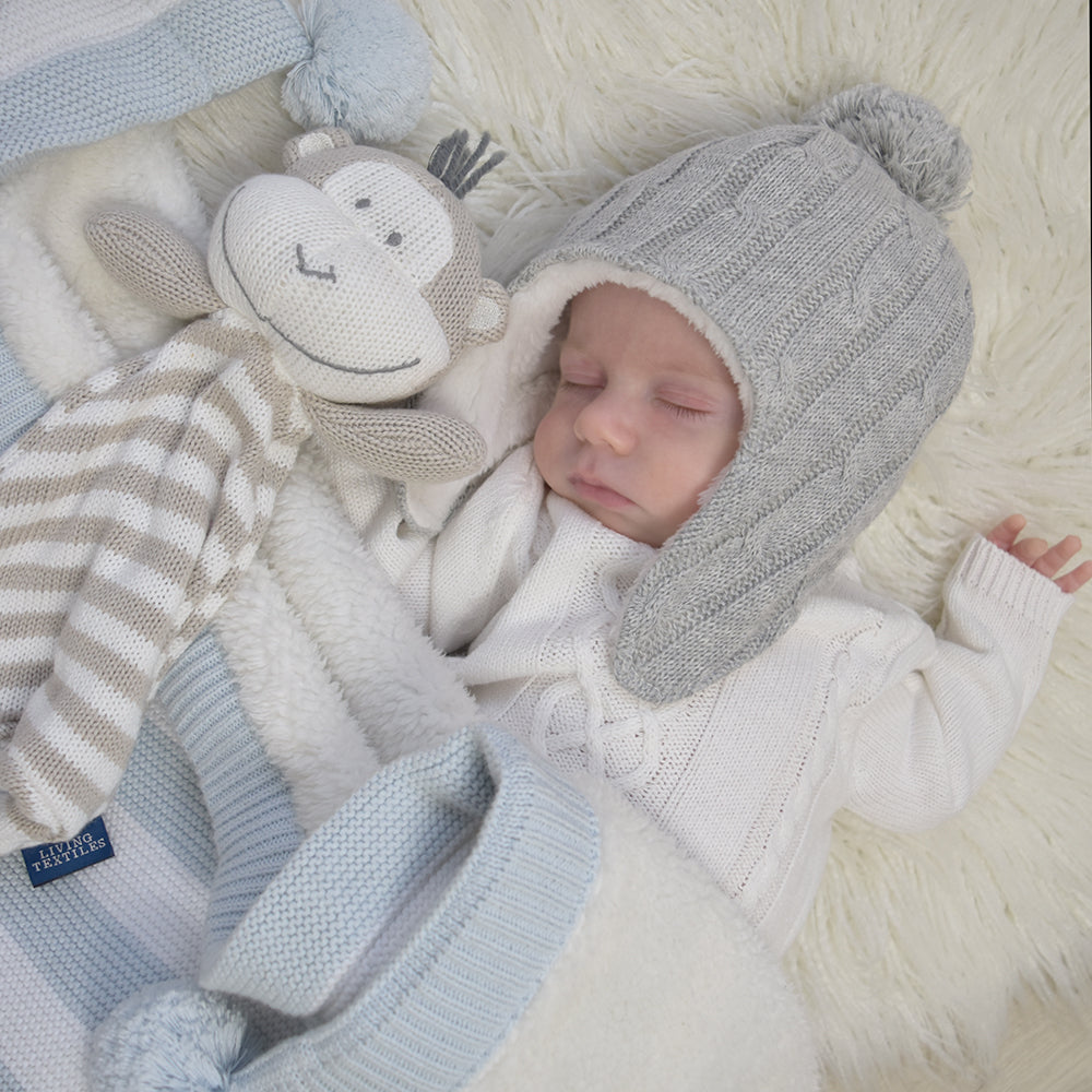 Living Textiles Knitted Security Blanket - Max the Monkey