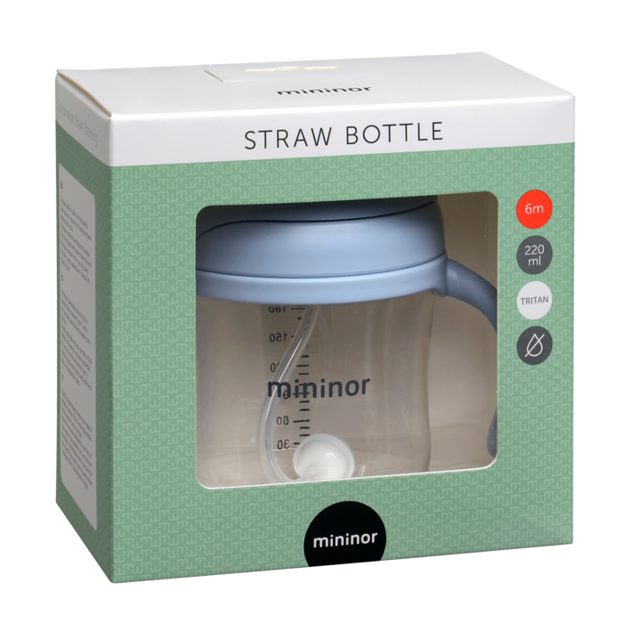 Mininor Tritan Straw Bottle - Blue