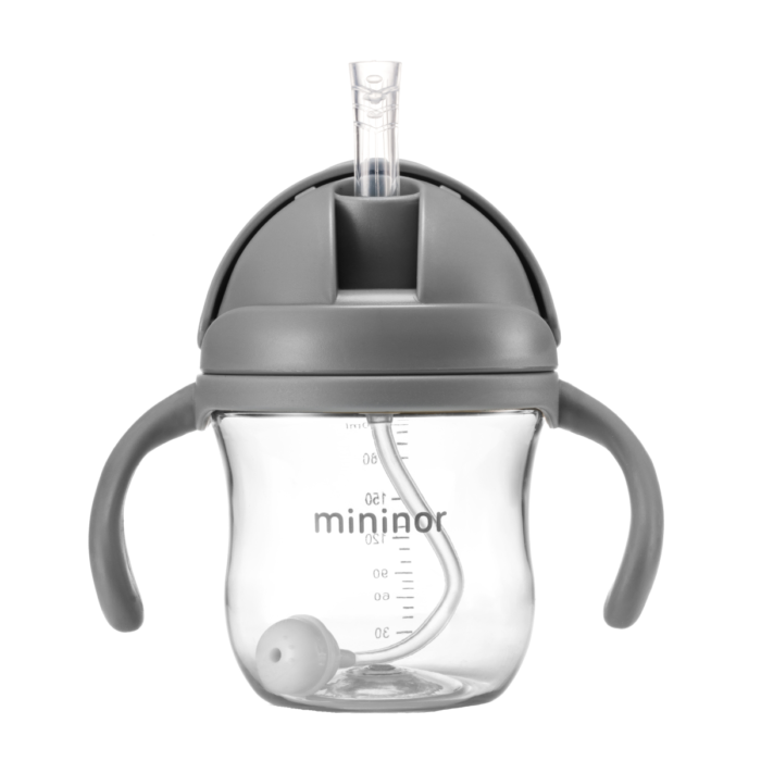 Mininor Tritan Straw Bottle - Grey