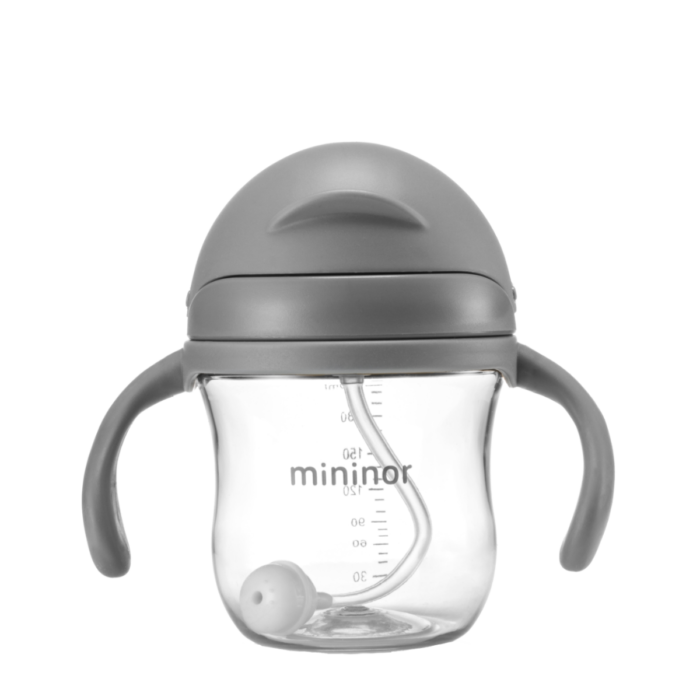 Mininor Tritan Straw Bottle - Grey