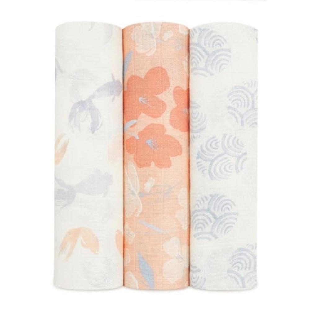 Aden+anais 3 pk Silky Soft Bamboo Swaddles - Koi Pond