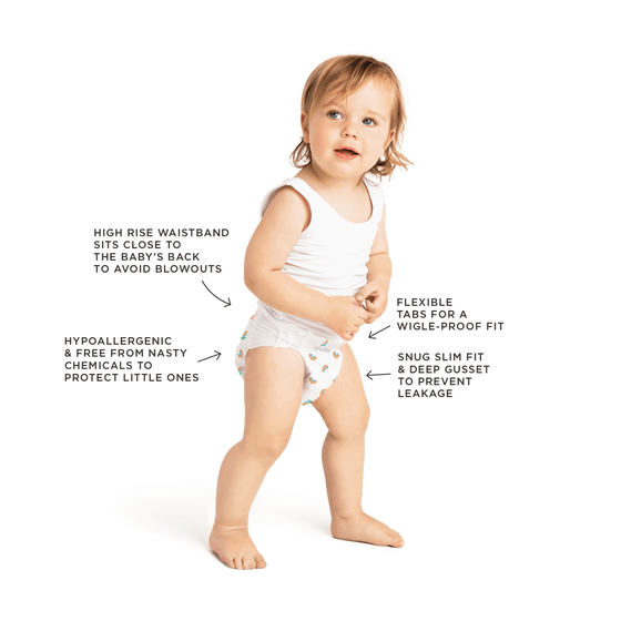 Tooshies Organic Bamboo Nappies - Size 4 Toddler 10-15 kg - 36 pk