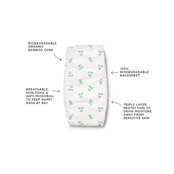 Tooshies Organic Bamboo Nappies - Size 5 Walker 13-18 kg - 32 pk