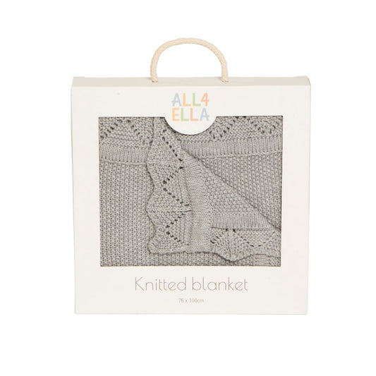 All4Ella Knitted Blanket - Light Grey