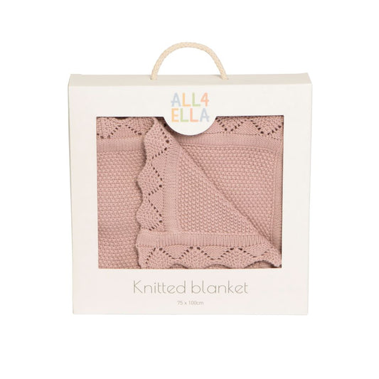 All4Ella Knitted Blanket - Dusty Pink